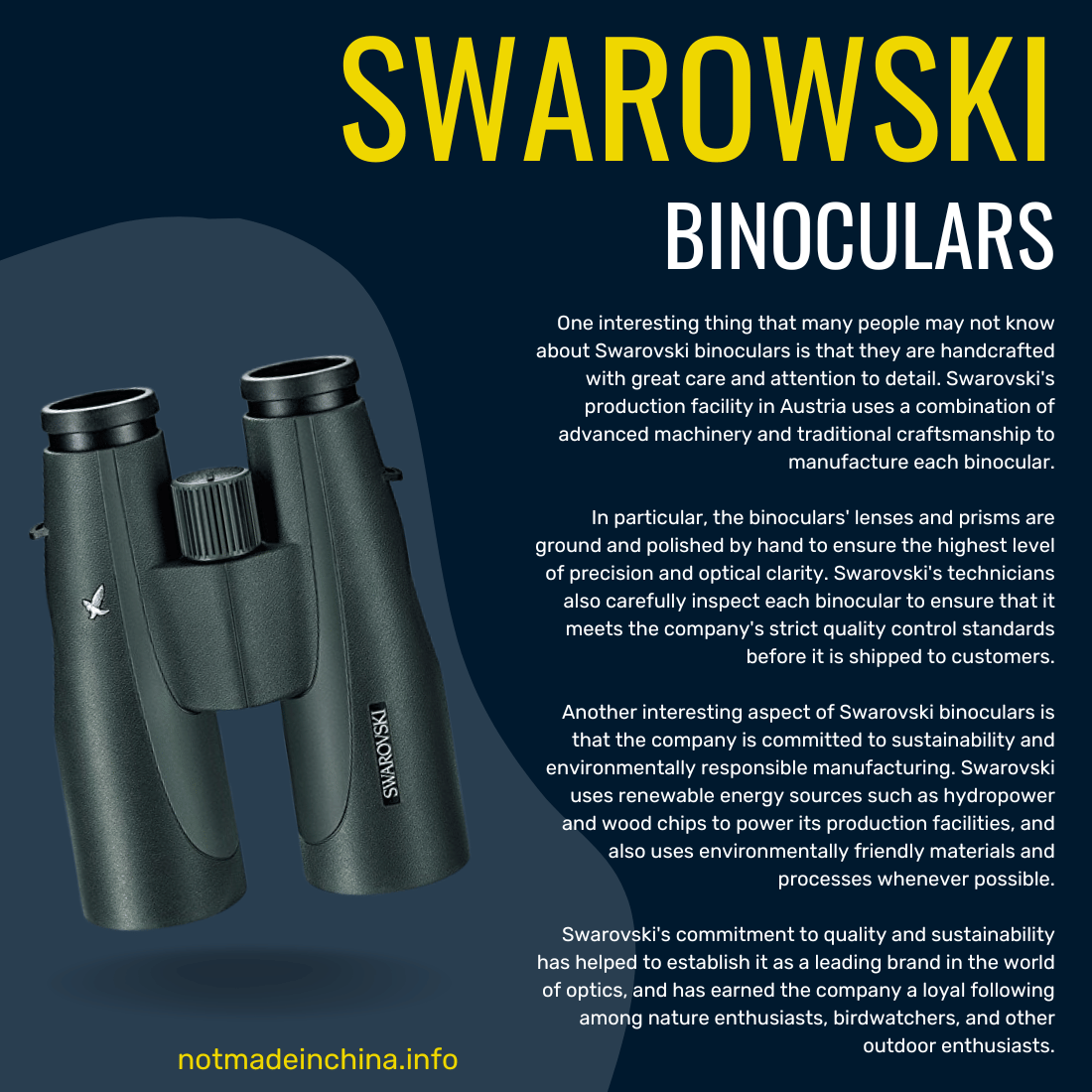 Best Binoculars NOT made in China - Swarowski Binoculars