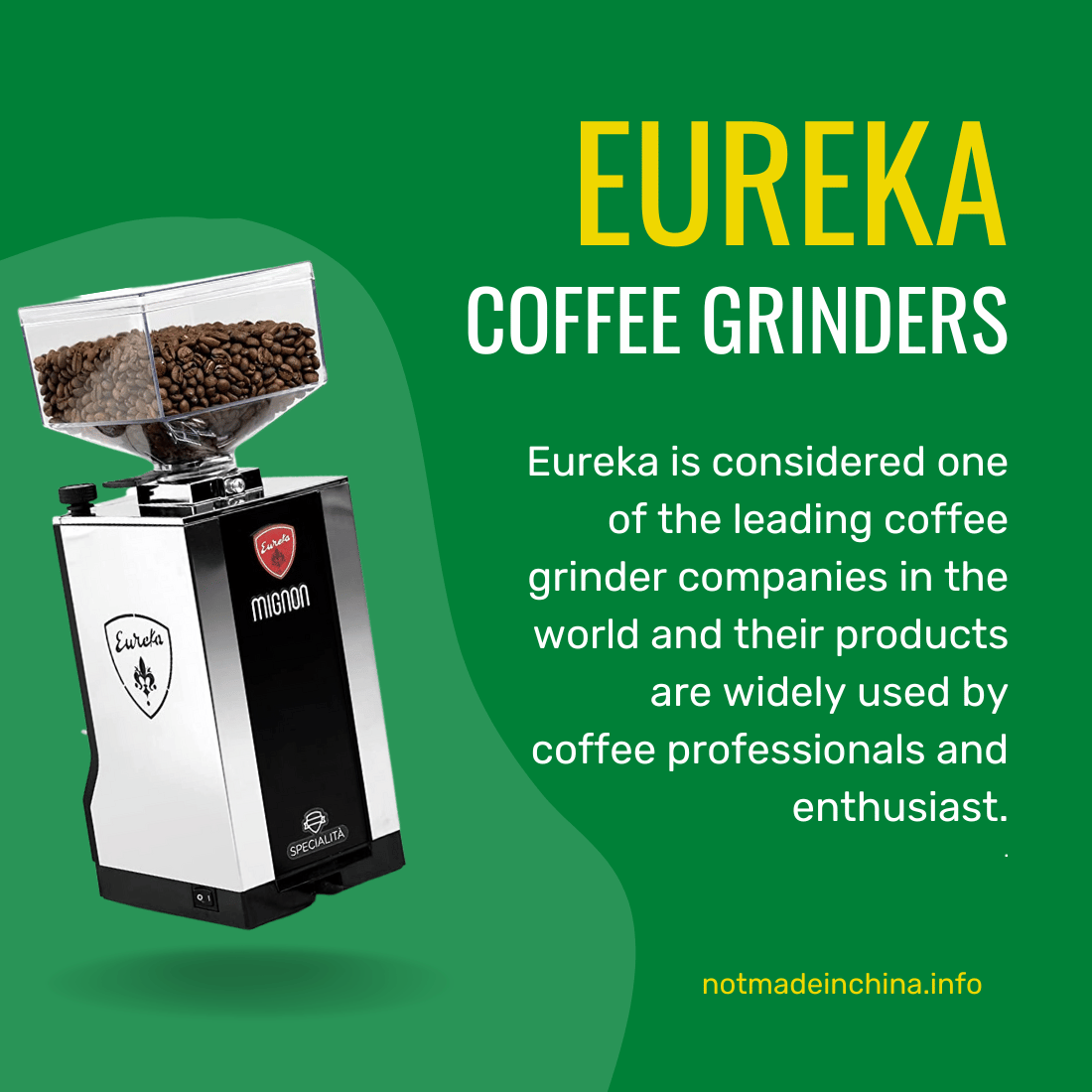 Eureka coffee grinders made in Italy