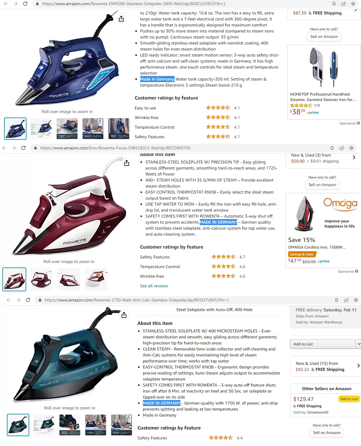 Best Steam Irons NOT Made in China
