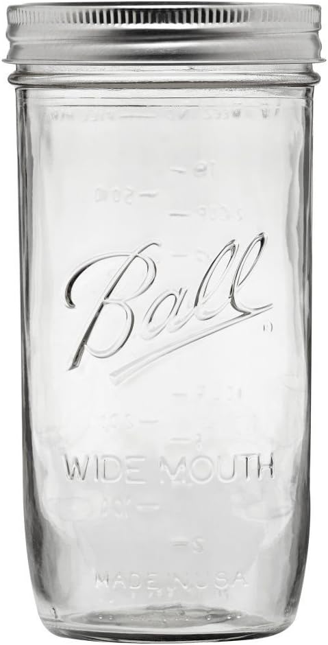 Ball Wide Mouth Pint 16-oz Mason Jars with Lids and Bands - 12 Pack Food Storage