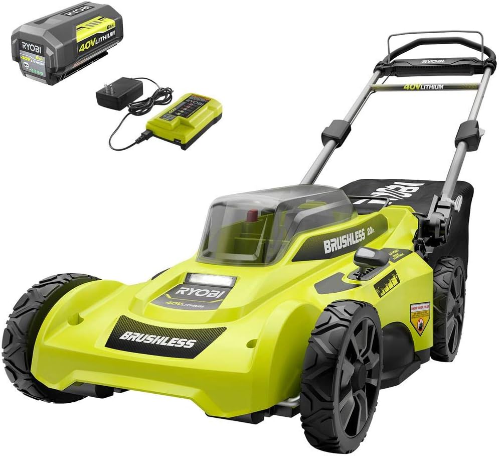 Ryobi 20-Inch 40V Brushless Lithium-Ion Cordless Push Lawn Mower (RY401110)
