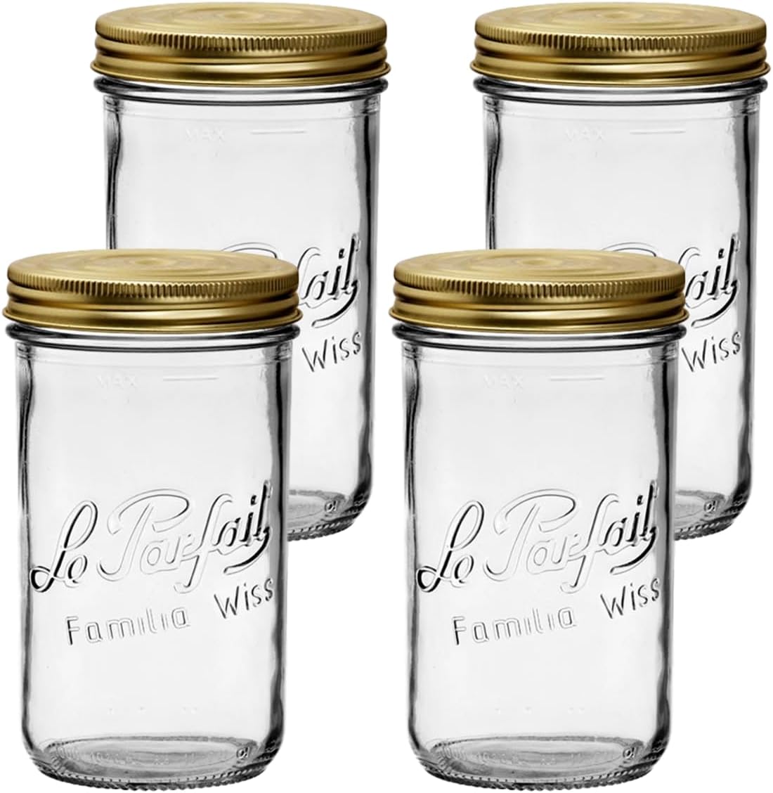 Le Parfait Super Jar 1L French Glass Preserving Jar with Airtight Rubber Seal & Wire Bail