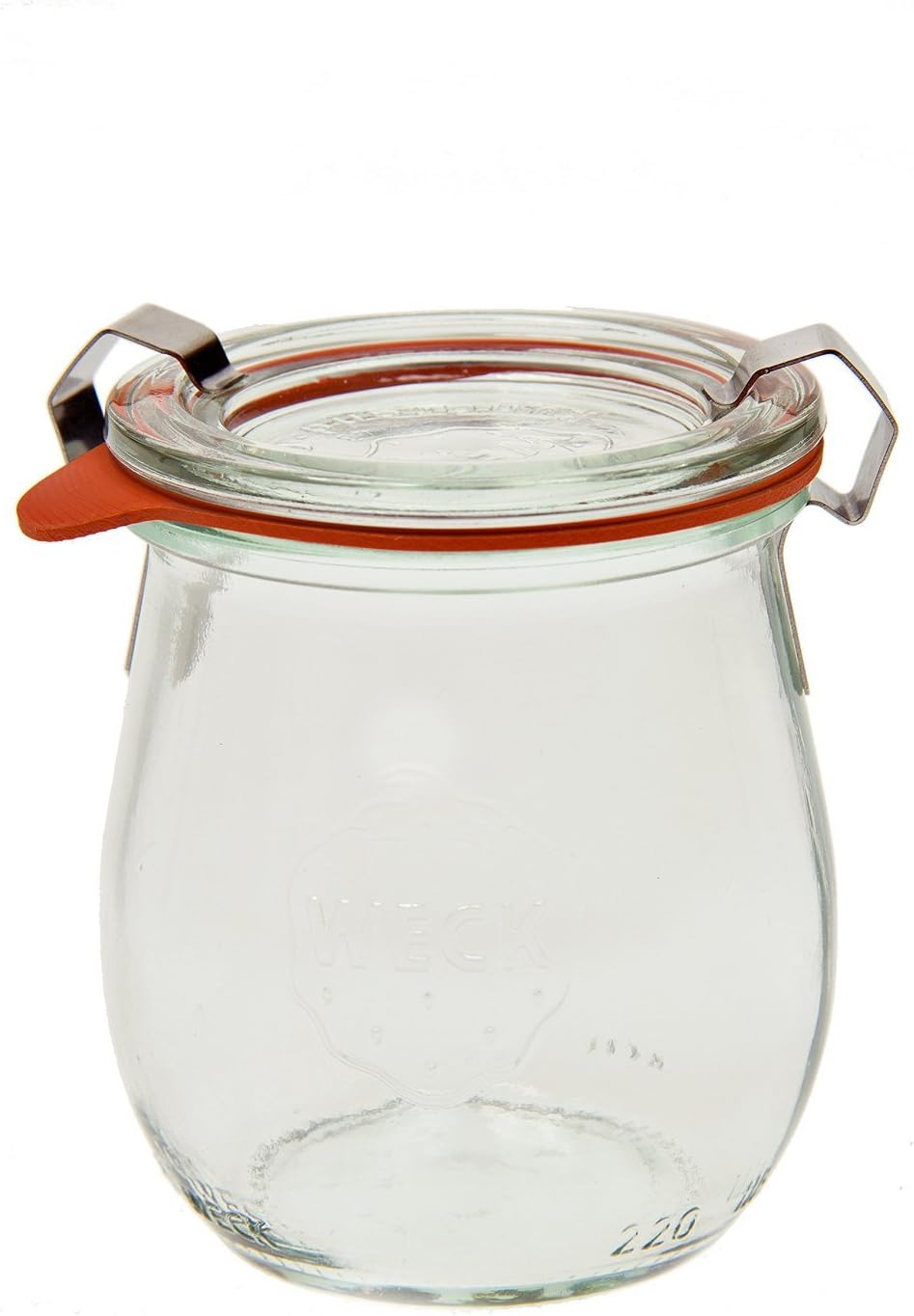 Weck 762 Jelly Jar 140ml Tulip Shape Glass Food Storage - Set of 6 with Glass Lids