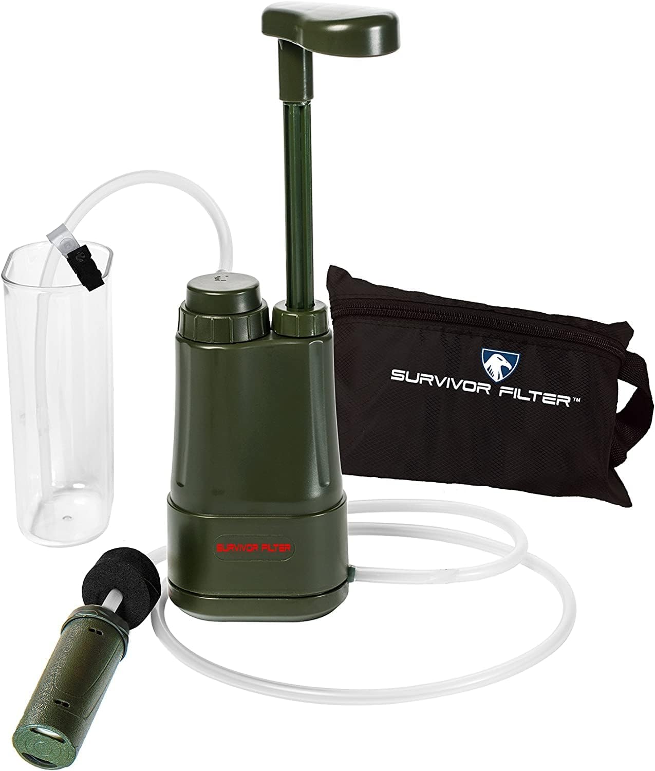 Survivor Filter Bottle USA Made - Water Purification with Case + PRO Extender Pump
