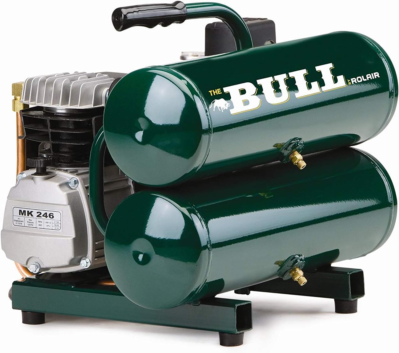 Rolair FC2002 'The Bull' 2 HP Twin Stack Portable Air Compressor
