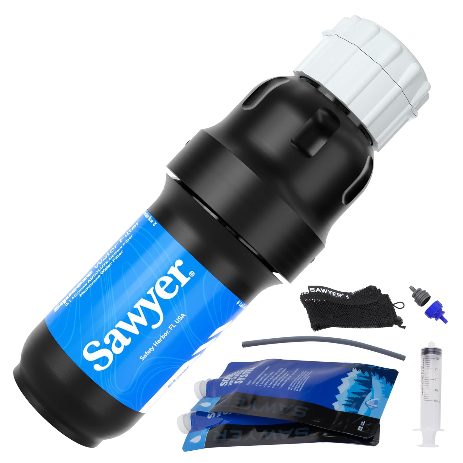 Sawyer Squeeze Water Filtration System SP129 - 0.1 Micron with 2 Squeeze Pouches