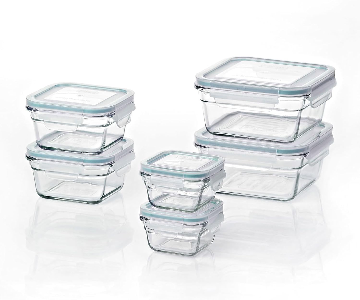 Glasslock 24 Piece Oven Safe Glass Food Storage Containers Set with Lids