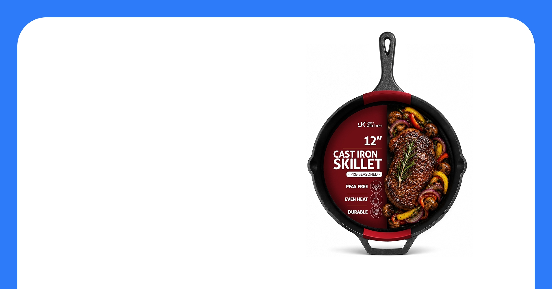 Utopia Kitchen Cast Iron Skillet 12 Inch