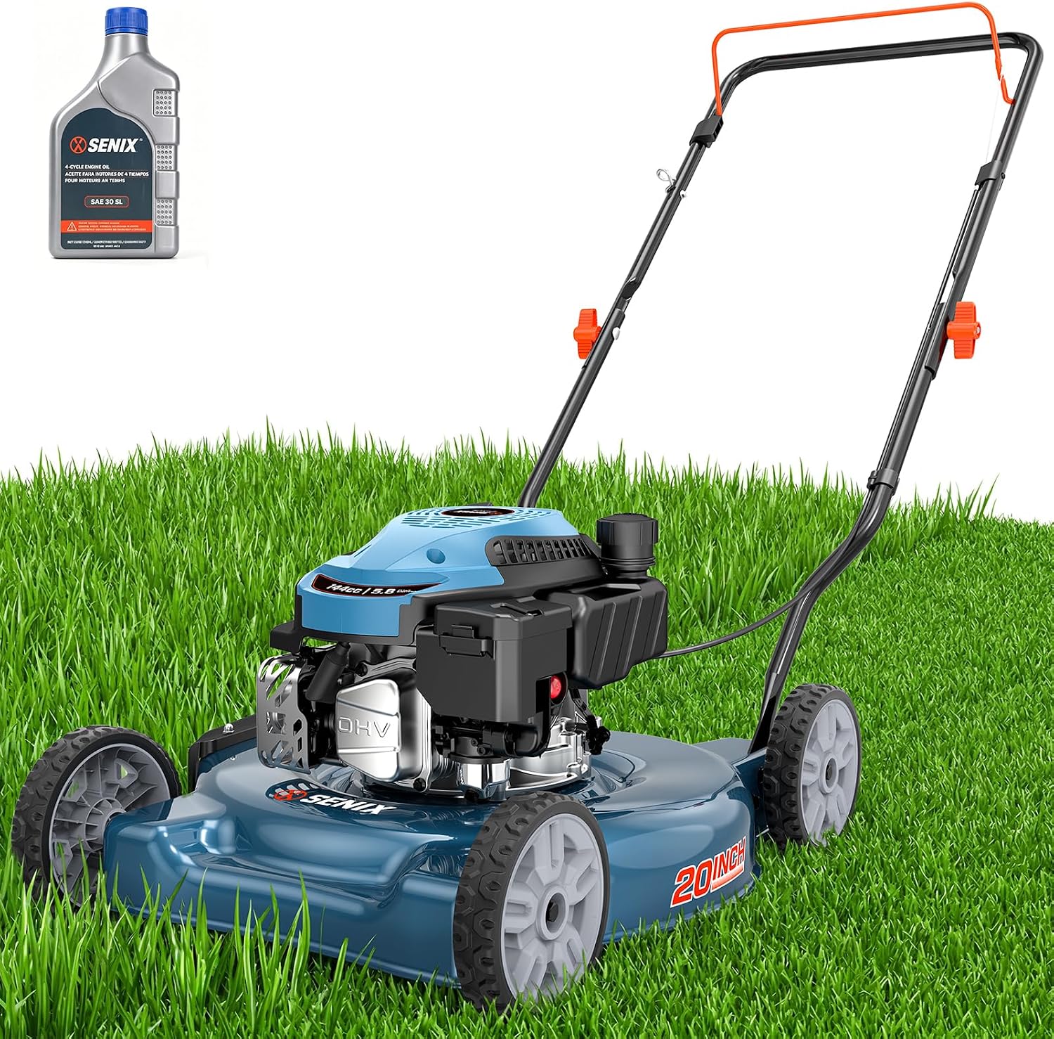 SENIX 20-Inch 144cc 4-Cycle Gas Powered Push Lawn Mower
